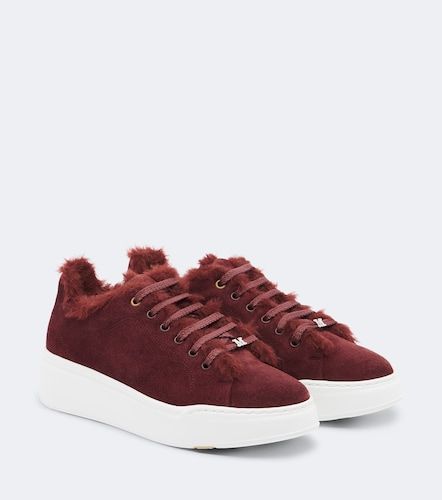 Shearling-lined suede sneakers - Max Mara - Modalova
