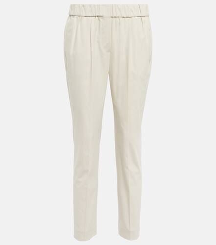 Mid-rise slim cotton-blend pants - Brunello Cucinelli - Modalova