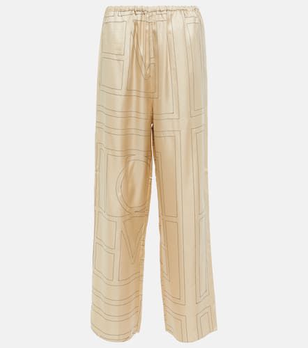 Toteme Logo mid-rise silk pants - Toteme - Modalova