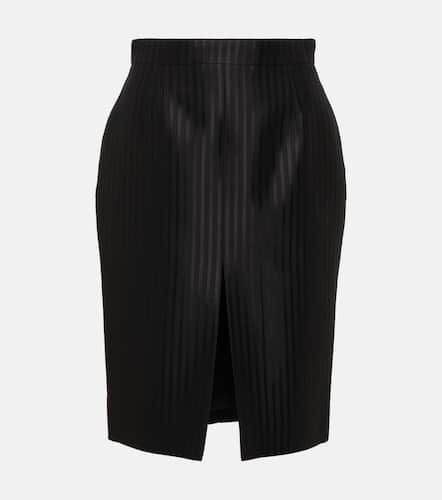 Striped wool and silk midi skirt - Saint Laurent - Modalova