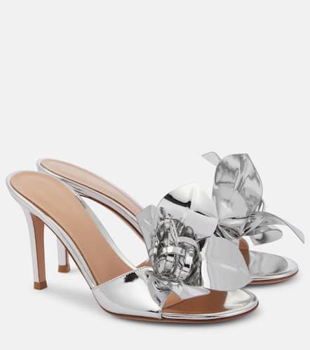 Lucilla floral-appliquÃ© metallic leather mules - Gianvito Rossi - Modalova