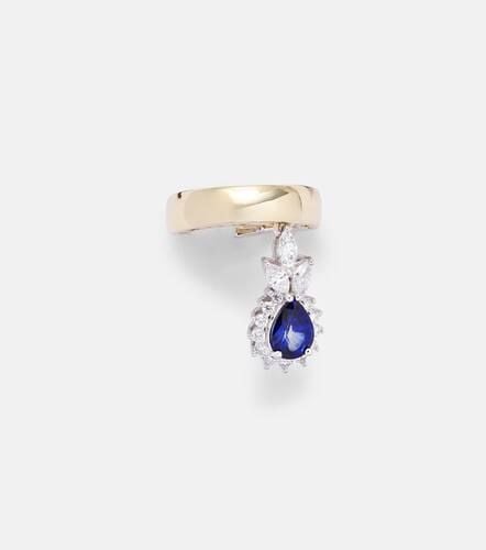 Whisper Ear 18kt ear cuff with diamonds and sapphire - Yeprem - Modalova