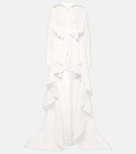 Embroidered asymmetric cotton gown - Norma Kamali - Modalova