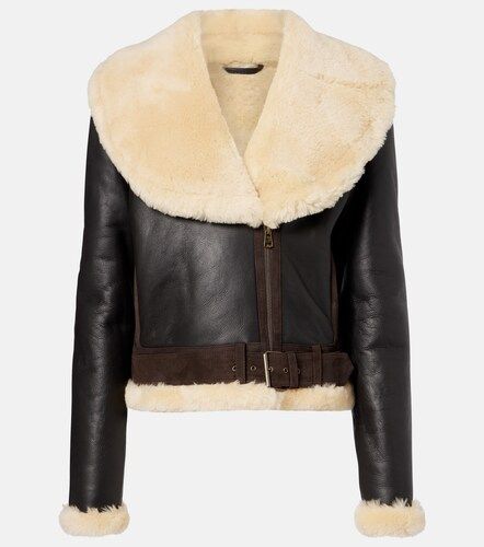 Lederjacke mit Shearling - JW Anderson - Modalova