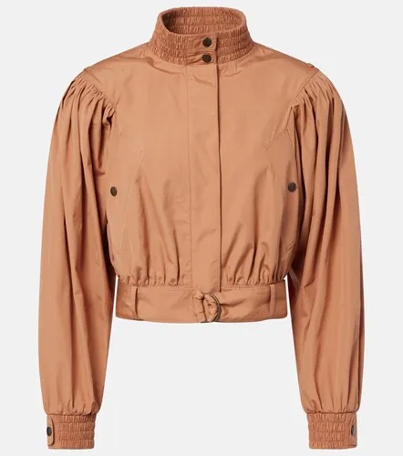 Gathered belted cotton poplin jacket - Chloe - Modalova