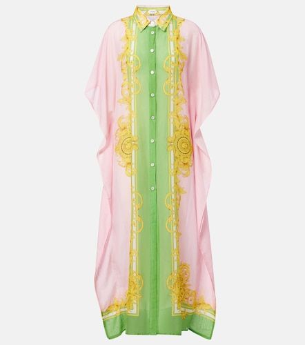 Caftán de algodón y seda estampado - Versace - Modalova