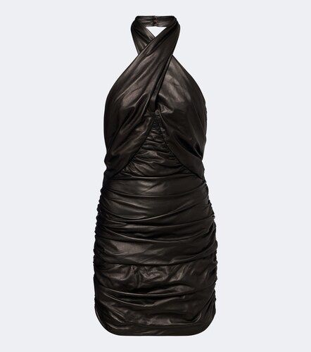 Balmain Ruched leather minidress - Balmain - Modalova