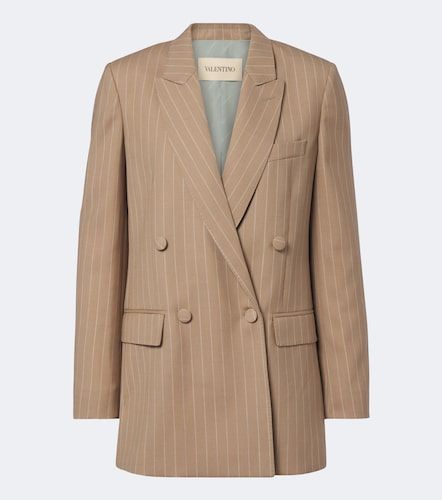 Blazer cruzado de lana virgen con raya diplomática - Valentino Garavani - Modalova