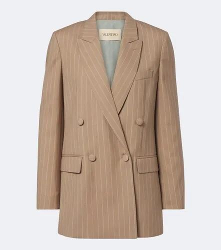 Pinstripe virgin wool double-breasted blazer - Valentino Garavani - Modalova