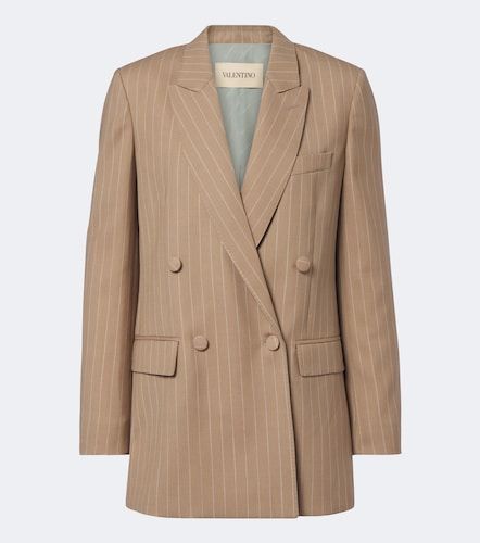 Pinstripe virgin wool double-breasted blazer - Valentino - Modalova