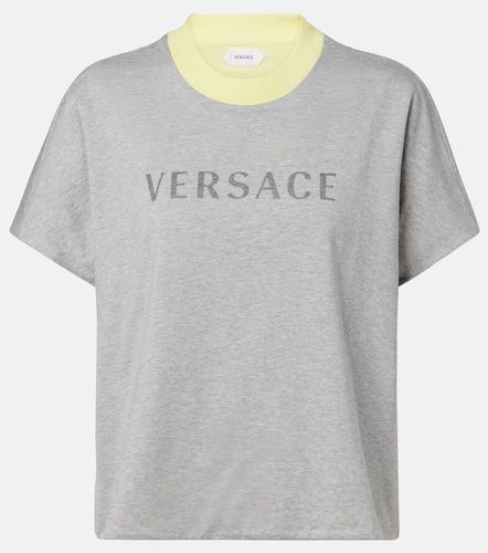 T-shirt in jersey di cotone reversibile - Versace - Modalova