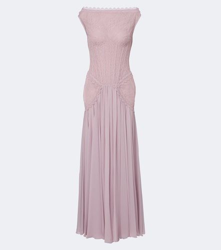 Robe aus Georgette mit Spitze - Georges Hobeika - Modalova