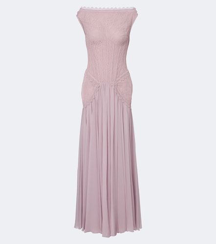 Silk-blend georgette and lace corset gown - Georges Hobeika - Modalova