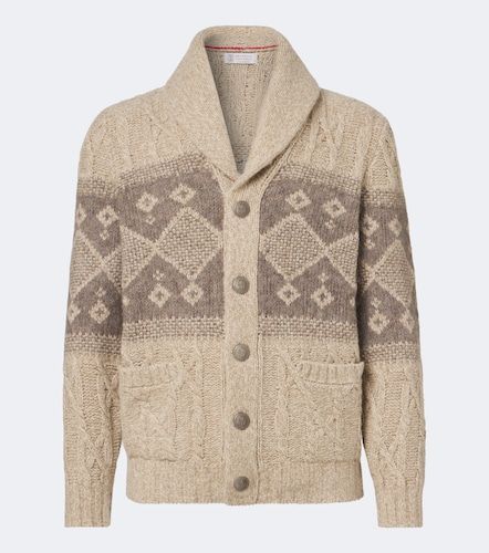 Cárdigan de lana, seda y cachemir en jacquard - Brunello Cucinelli - Modalova