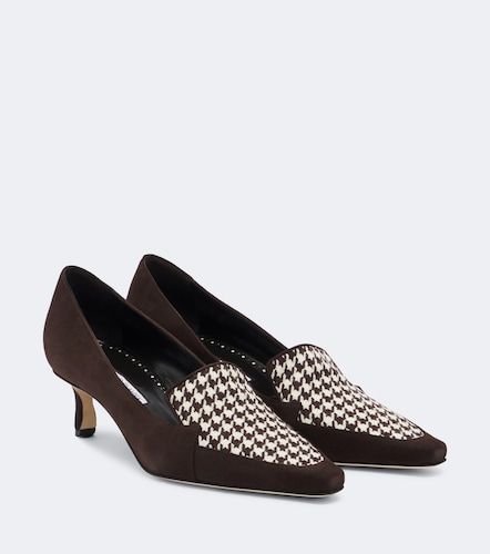 Petusi houndstooth suede pumps - Manolo Blahnik - Modalova