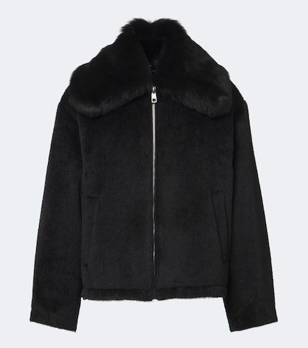 Shearling-trimmed alpaca and wool jacket - Dolce&Gabbana - Modalova
