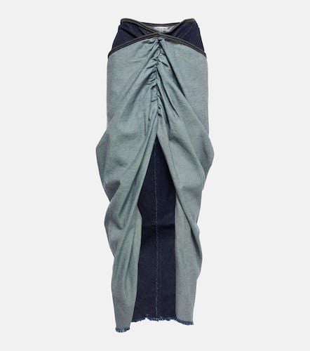 AlaÃ¯a Draped denim maxi skirt - Alaia - Modalova