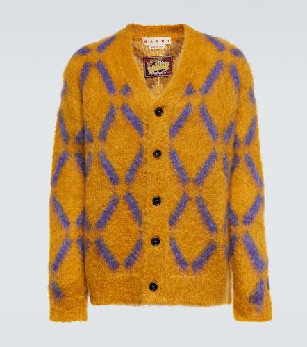 Intarsia mohair-blend cardigan - Marni - Modalova