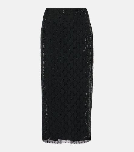 GG crystal-embellished tulle midi skirt - Gucci - Modalova