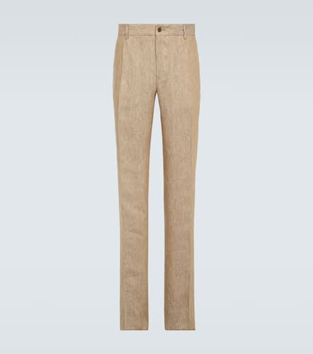 Linen twill straight suit pants - Dolce&Gabbana - Modalova