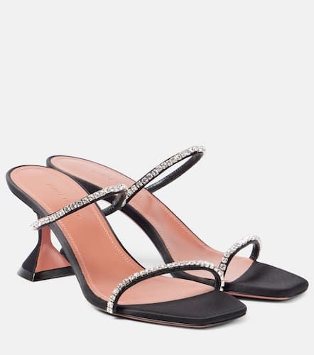 Gilda 70 embellished satin mules - Amina Muaddi - Modalova