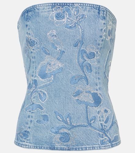 Rotate Rhinestone denim top - Rotate - Modalova