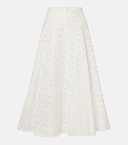 Crush Embroidered linen midi skirt - Zimmermann - Modalova