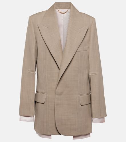 Blazer aus Schurwolle mit Satin - Victoria Beckham - Modalova