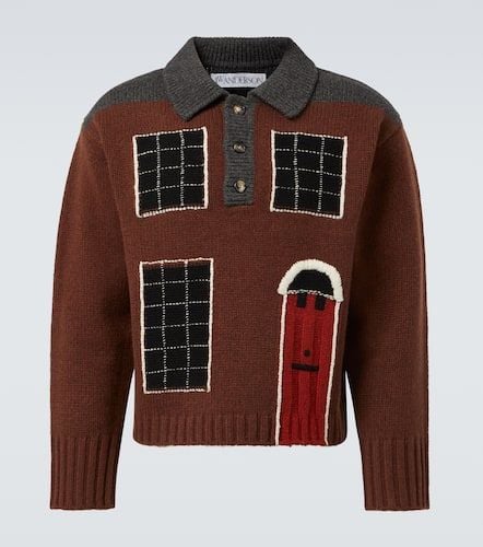 House intarsia wool polo sweater - JW Anderson - Modalova