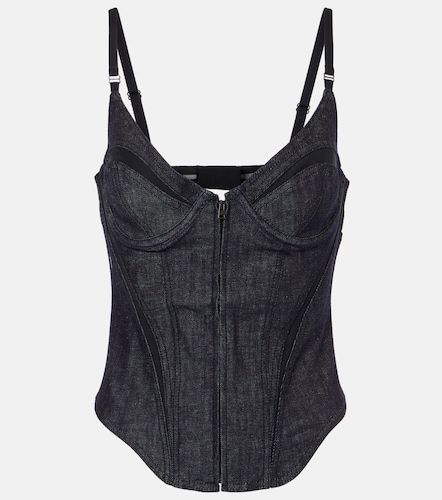 Mugler Bustier di jeans con mesh - Mugler - Modalova