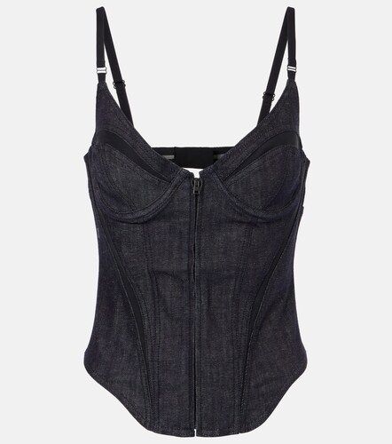 Mugler Corsé de denim con malla - Mugler - Modalova