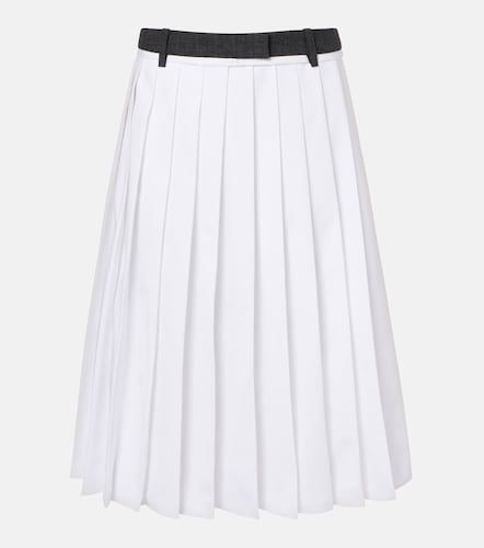 Falda midi de algodón plisada - Prada - Modalova