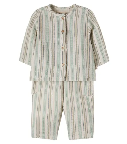 Bebé - set de top Shelby y pantalones Arne de algodón a rayas - Wheat - Modalova