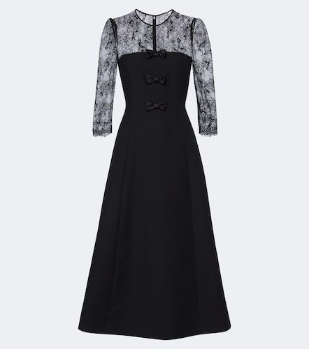Midikleid aus Crepe Couture mit Spitze - Valentino Garavani - Modalova