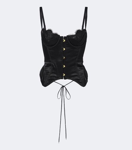 Top bustier Samya de satén con encaje - Maria Lucia Hohan - Modalova