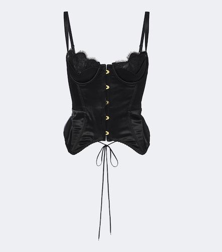 Top bustier Samya de satén con encaje - Maria Lucia Hohan - Modalova