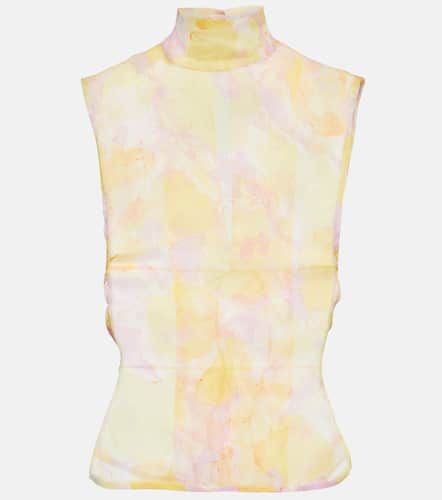 Printed mockneck silk top - Dries Van Noten - Modalova