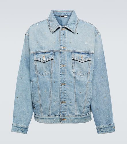 Studded cotton denim jacket - Valentino - Modalova