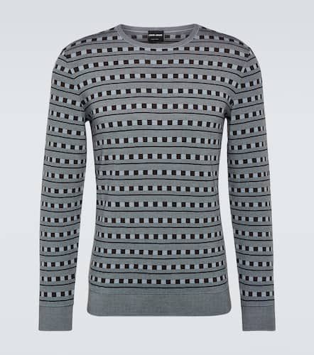 Pullover in jacquard di misto lana - Giorgio Armani - Modalova