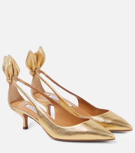 Bow Tie metallic leather pumps - Aquazzura - Modalova