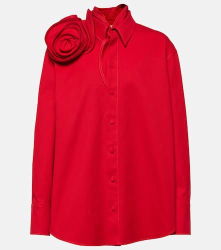Camisa oversized de algodón con aplique floral - Valentino - Modalova