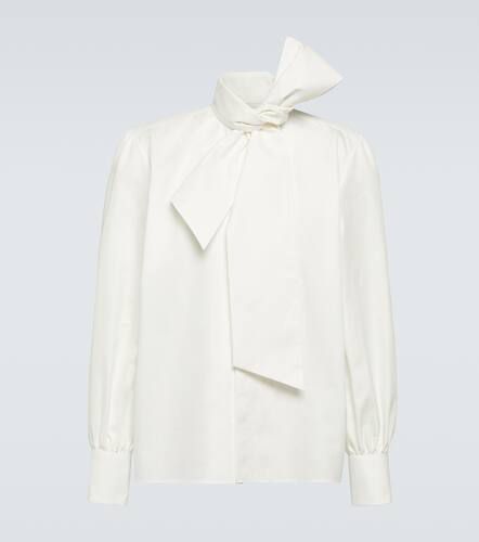 Bow-detail cotton poplin shirt - Saint Laurent - Modalova