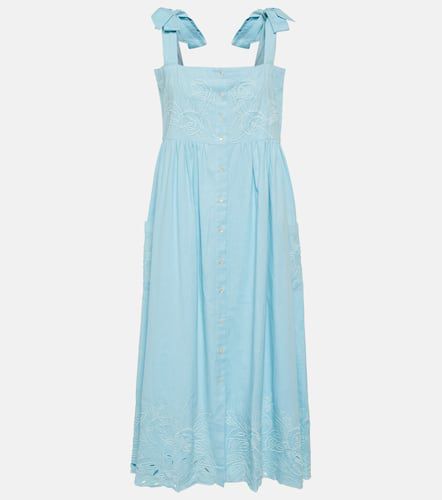 Embroidered cotton midi dress - Juliet Dunn - Modalova