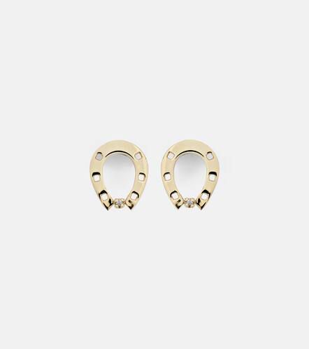 Horseshoe 9kt and 18kt earrings with diamonds - Aliita - Modalova