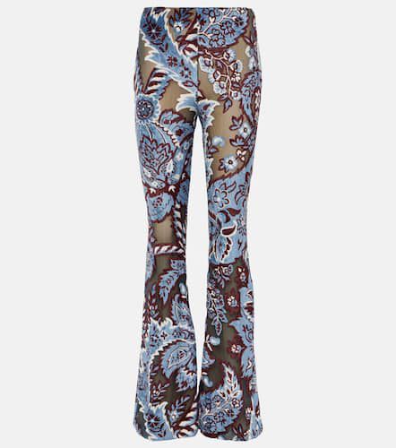 Floral velvet jacquard flared pants - Etro - Modalova