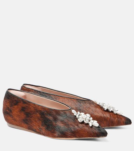 Embellished calf hair ballet flats - Simone Rocha - Modalova