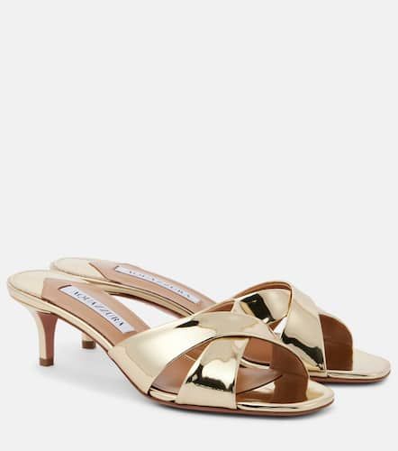 Divine 50 mirrored leather mules - Aquazzura - Modalova