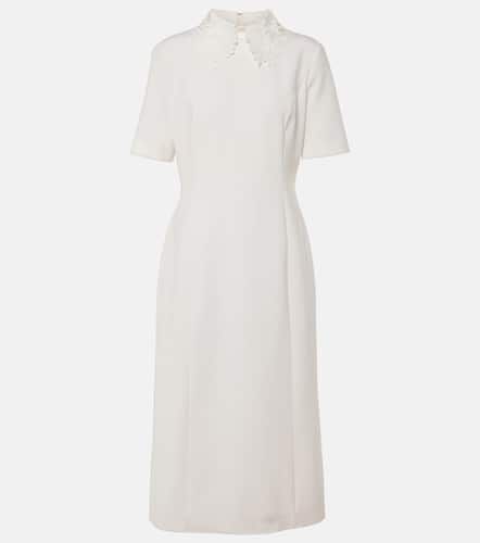 Lace-trimmed wool-blend midi dress - Oscar de la Renta - Modalova