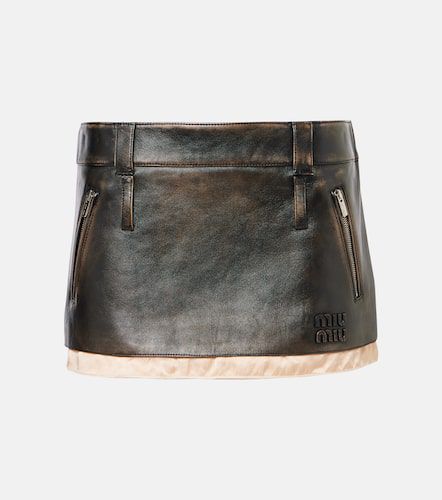 Miu Miu Leather miniskirt - Miu Miu - Modalova