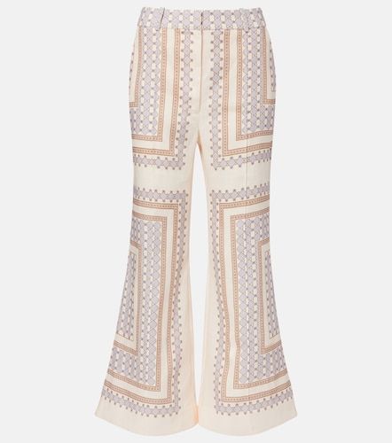 Printed cropped linen flared pants - Zimmermann - Modalova